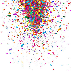 Colorful Falling Confetti burst illustration on a transparent background, PNG clipart, Colorful Confetti And Ribbon celebrations design
