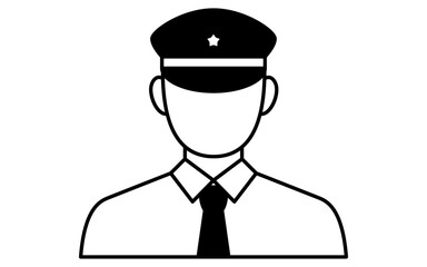 警備員、防犯とホームセキュリティの白黒アイコン