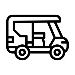 tuk tuk rickshaw outline style
