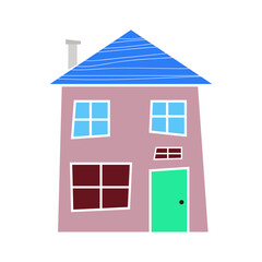 Hand drawn houses flat design illustration on white