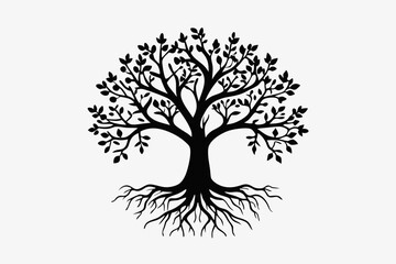 Sprawling Tree Silhouette Vector