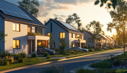 Modern Sustainable Homes in a Residential Area