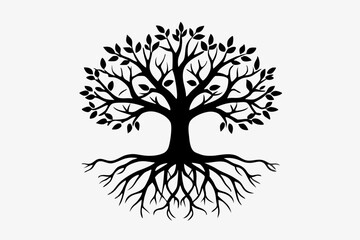 Sprawling Tree Silhouette Vector