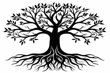 Sprawling Tree Silhouette Vector