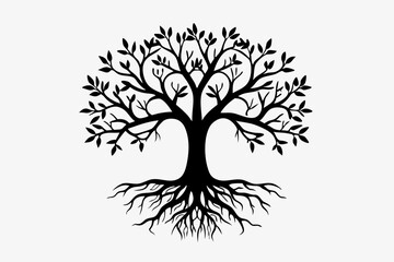 Sprawling Tree Silhouette Vector