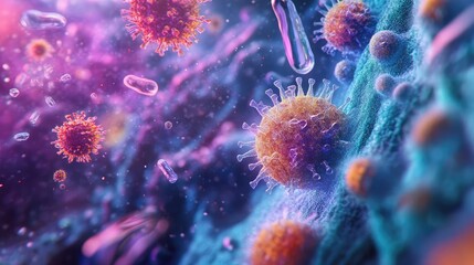 Microscopic view of a laboratory developing new vaccines