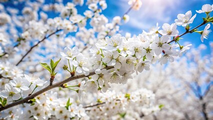 Obraz premium White flower trees in early spring