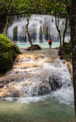 Erawan Watefalls national Park Kanchanaburi Thailand south east Asia