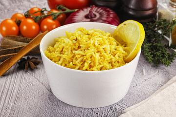 Indian cuisine lemon basmati rice