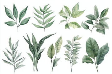 Fototapeta premium Watercolor Botanical Leaves