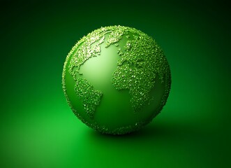 Sarsientes global world with icons of energy water and air on green background for sustainable development environment protection concept