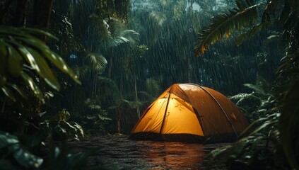 Rainy Jungle Camping Adventure
