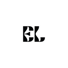 EL monogram logo design letter text name symbol monochrome logotype alphabet character simple logo