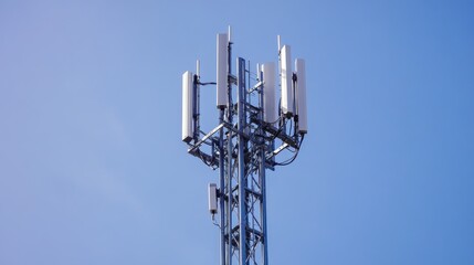 5G tower infrastructure in an urban area, providing high-speed wireless internet.