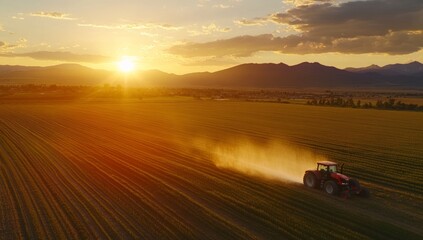 Golden Sunset Over Farmland