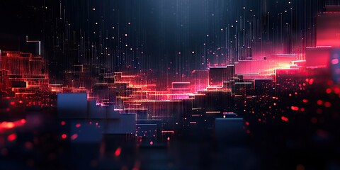 Fototapeta premium Digital background for tech, AI, data, audio, graphics, and more