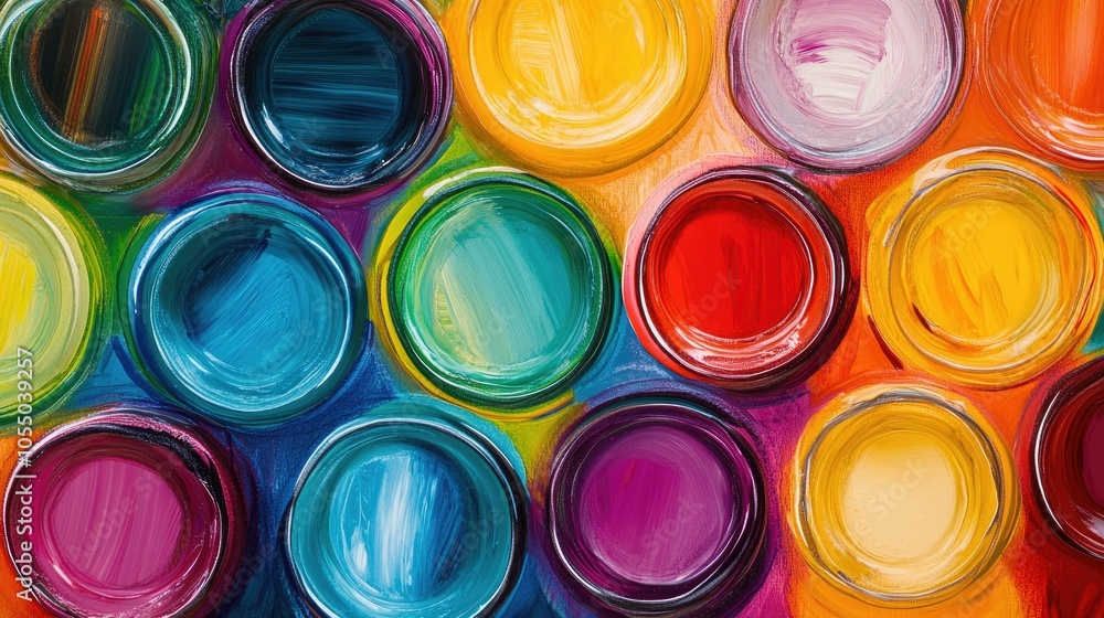 Poster background with vibrant circles in various colors; bold and creative abstract design