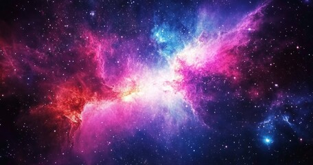 Naklejka premium Vibrant Cosmic Nebula