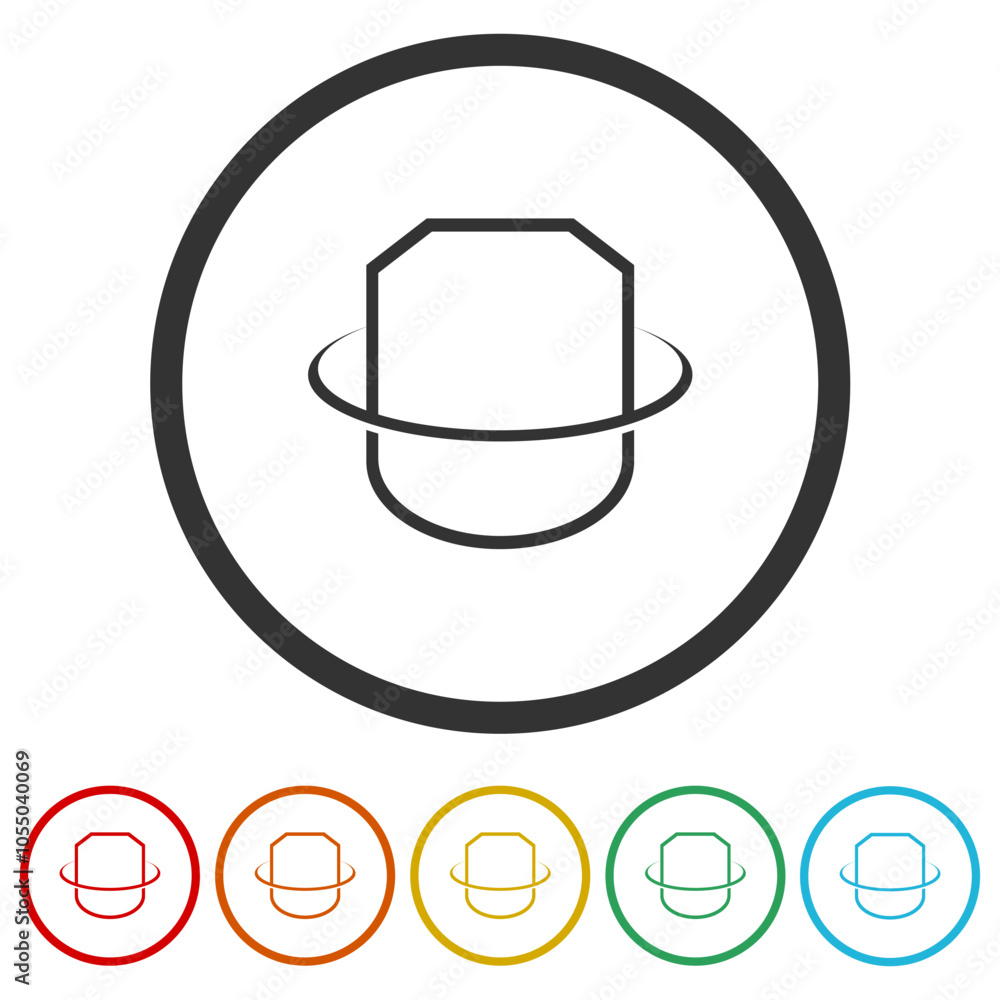 Poster modern shield icon design. set icons in color circle buttons