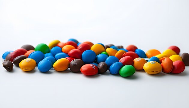 M&Ms on White Background