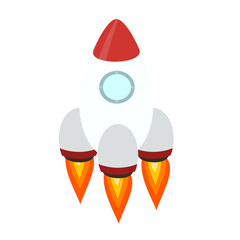 Rocket. Rocket flight, vector illustration