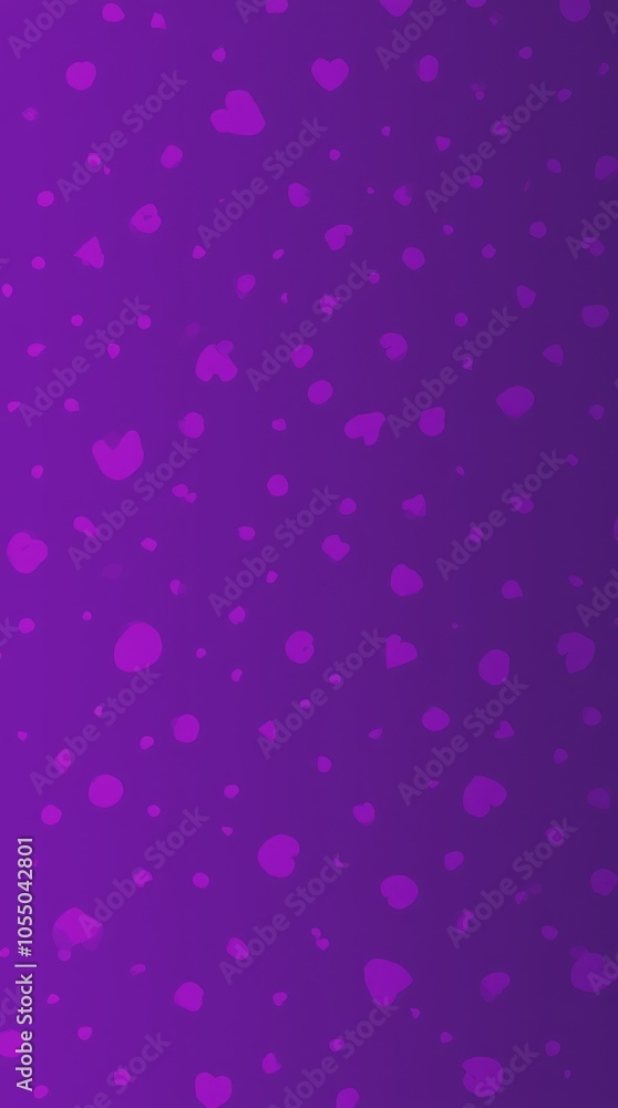 Poster purple background with scattered pink dots, creating a playful and vibrant pattern