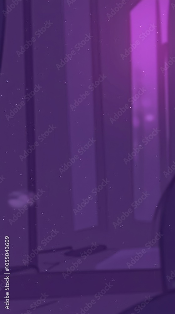 Poster dark purple scene with abstract window light and subtle speckles, creating a mysterious ambiance