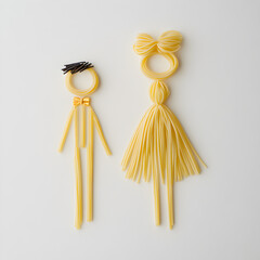 Unique Pasta Art Creations: Romantic Couple Sculpted from Spaghetti
