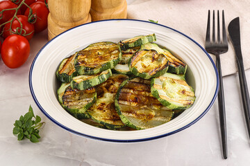 Vegan cuisine Grilled zucchini slices