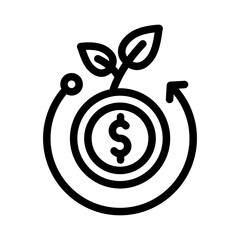 Fototapeta premium round arrow investment outline style