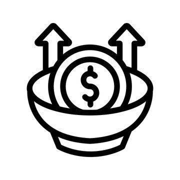 black coin rising arrows financial growth clip art preview