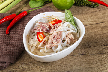 Vietnamese Pho Bo soup with beef