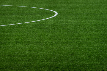 Obraz premium partial view of artificial grass soccer field