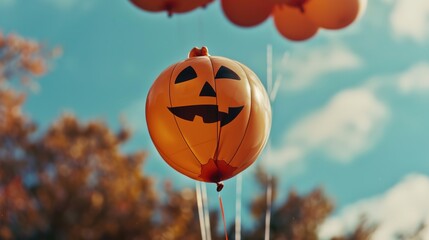 Halloween Pumpkin Balloon - a playful and festive decoration. The pumpkin balloon adds a fun and vibrant touch to Halloween celebrations.