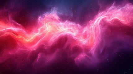 Fototapeta premium Beautiful swirling nebula in vibrant pink and purple hues shining against the dark cosmic background, symbolizing the vastness of space