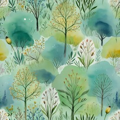 Spring Blossoms and Greenery - Illustration