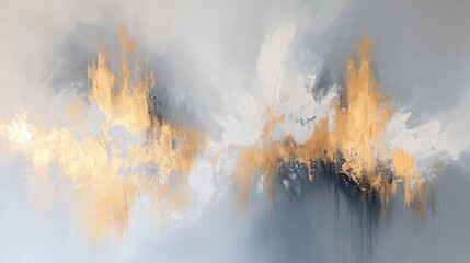 Golden textured abstract art print with modern brush strokes for wallpapers, posters, murals, rugs, and more.
