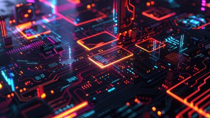 Fototapeta premium Abstract Cyberpunk Circuitry Design