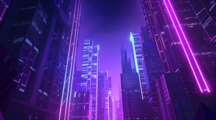 Neon Cityscape: A Futuristic Urban Landscape