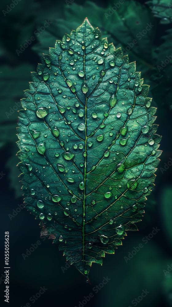 Wall mural Abstract green leaf texture for background