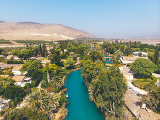 Israeli Kibbutz ‘Nir David’, on the banks of a beautiful blue river in the Jezreel Valley, north eastern Israel