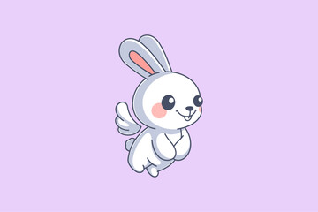 Cute bunny angel cartoon design