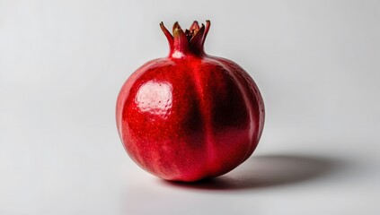 Image of one ripe pomegranate, red pomegranate, arranged in random pattern, white background