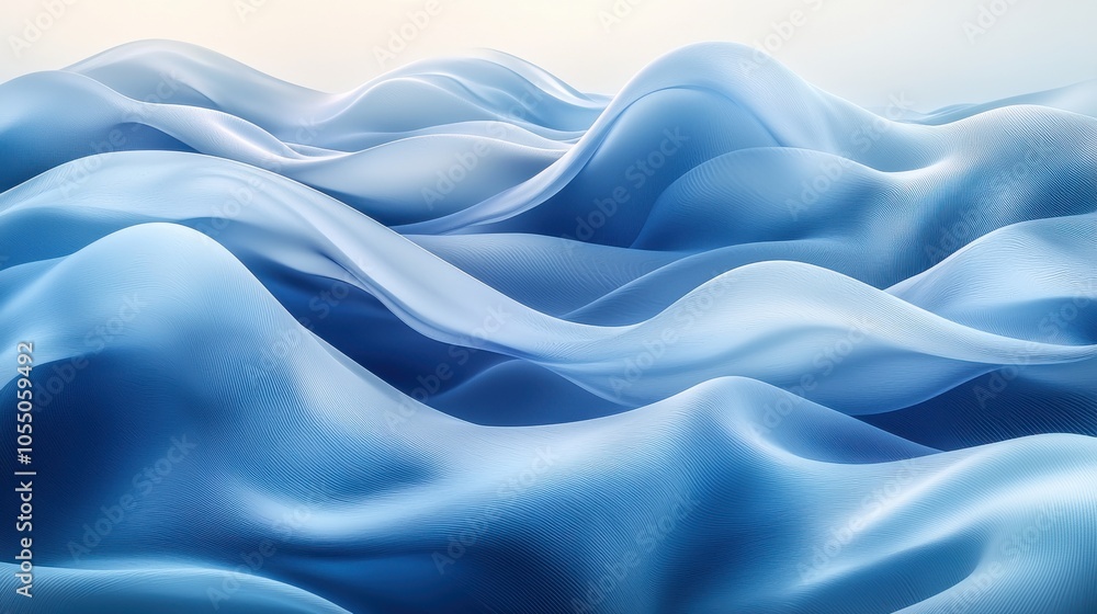 Aufkleber soft blue waves undulate gently under a pale sky, creating a tranquil and serene atmosphere of calm 