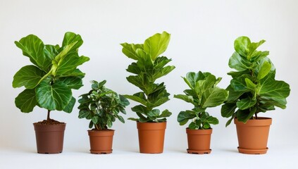 Fototapeta premium Ficus Lyrata Plants in Pots