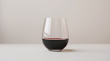 The elegant, stemless wine glass boasts a contemporary design that enhances any sophisticated dining experience.