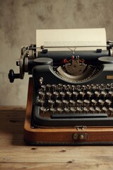 A classic vintage typewriter showing off its timeless design and mechanical keys that evoke a sense of nostalgia and the charm of bygone eras