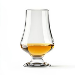Whisky glass on white