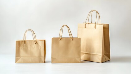 Elegant Brown Paper Shopping Bags