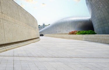 Dongdaemun design plaza showing modern architecture in seoul, south korea